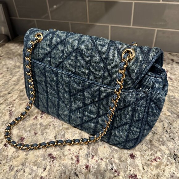 Karl Lagerfeld Paris Agyness Quilted Denim Shoulder Bag - Picture 4 of 7